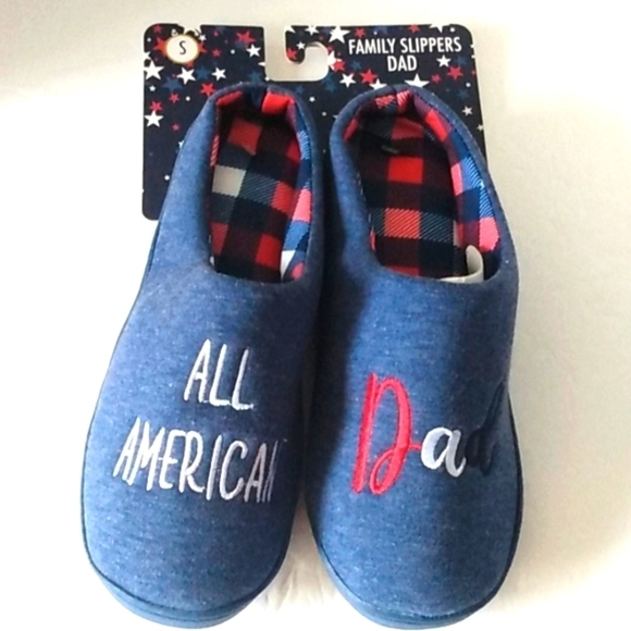 ALL AMERICAN DAD MEMORY FOAM SLIPPERS SIZE 7-8  SMALL NWT - Picture 7 of 8